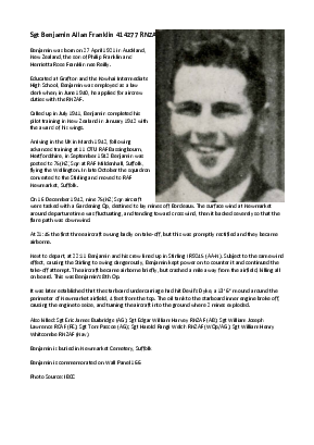 A preview of a PDF biography for Franklin, Benjamin Allan